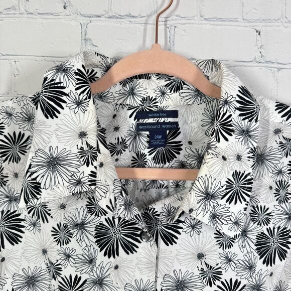 Westbound Button Down Shirt Women Plus 24W Wrinkle Free Fairy Cottage Floral Top - Picture 3 of 12